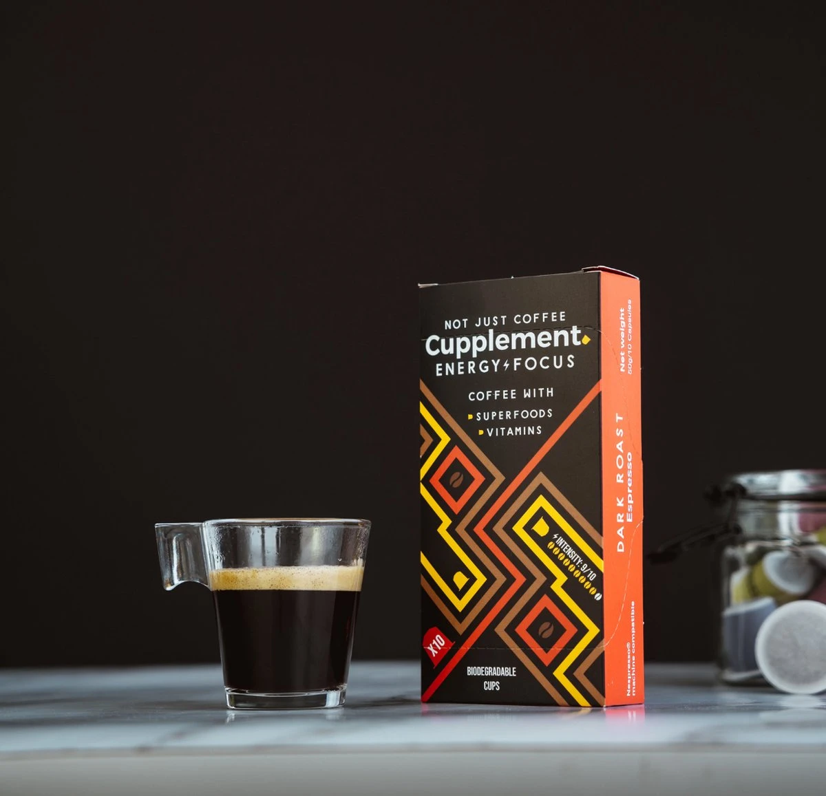 Cupplement Energy/Focus Blend Dark Roast Espresso - 10 Nespresso Koffiecups - Koffie Met Vitamines, Extra Cafeïne En Superfoods - Duurzame Biologische Afbreekbare Koffie Capsules - Image 4