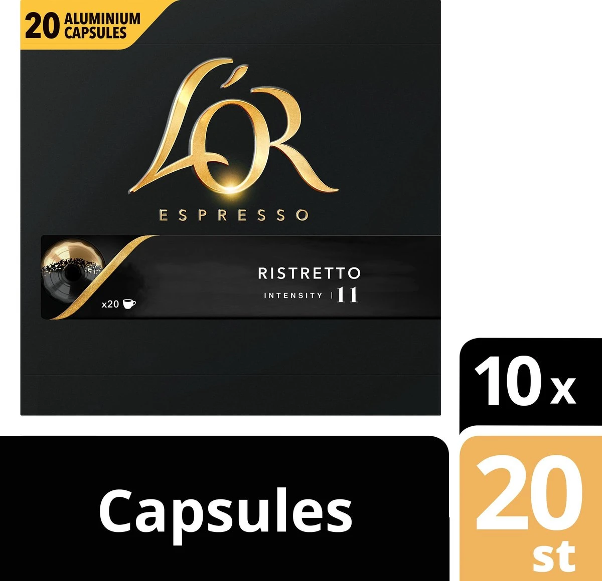 L'OR Espresso Ristretto Koffiecups - Intensiteit 11/12 - 10 X 20 Capsules - Image 2