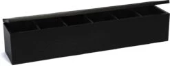 CasaLupo Theedoos Zwart 6-vaks - Met Fluweel - 43 X 9 Cm