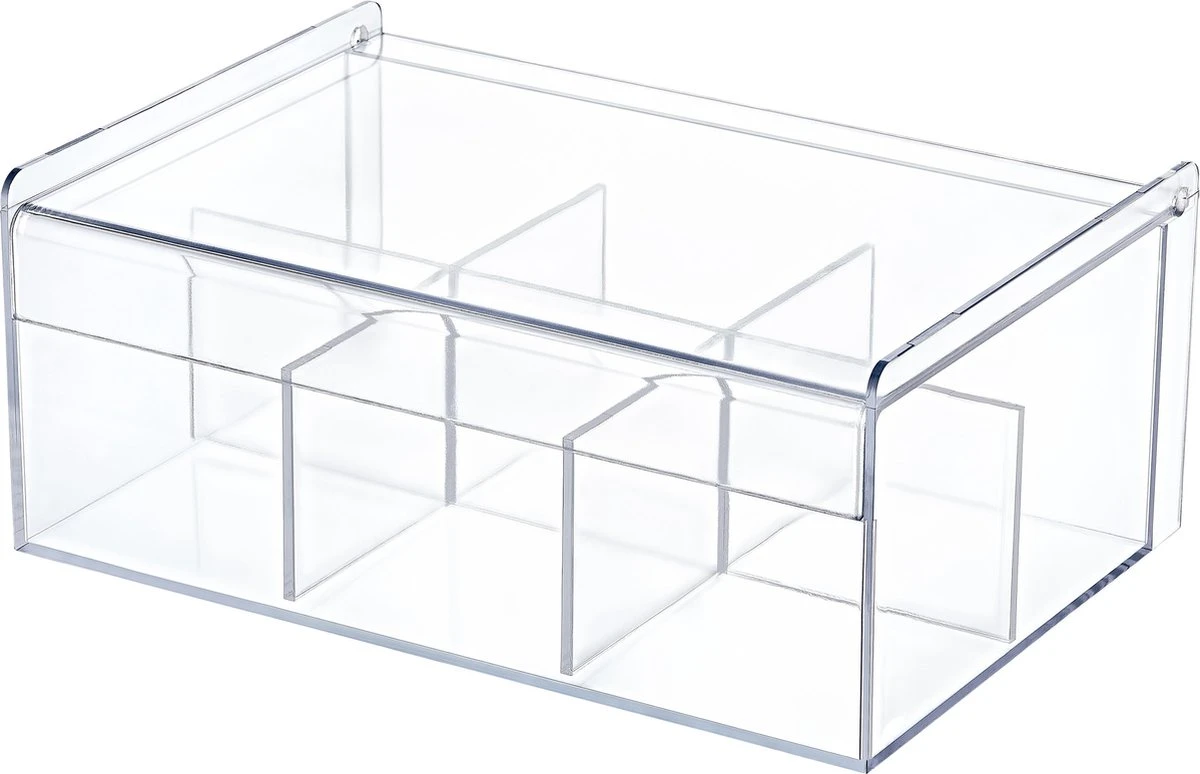 Box Up Theedoos - 6 Vakken - Ruimte Voor 60 Theezakjes - BPA Vrij - Transparant - Image 2