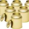 Merkloos Theeblik Goud Met Aroma Deksel 100 Gram | 6 Stuks