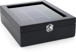 Bredemeijer - Theedoos 9-vaks Venster Bamboe Zwart