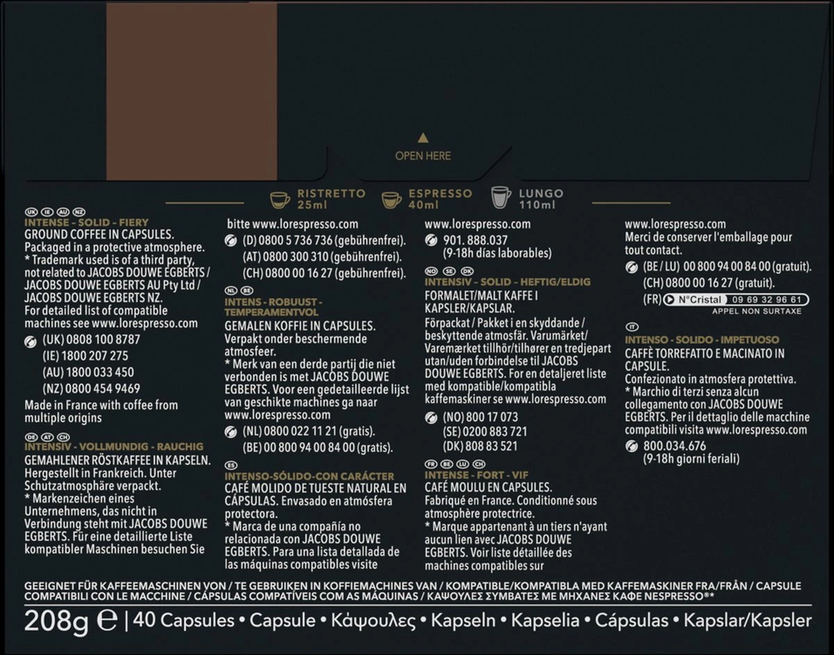 L'OR Espresso Forza Koffiecups - Intensiteit 9/12 - 4 X 40 Capsules - Image 2