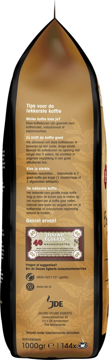 Douwe Egberts Excellent Gold Koffiebonen - 5/9 Intensiteit - 4 X 1kg - Image 4
