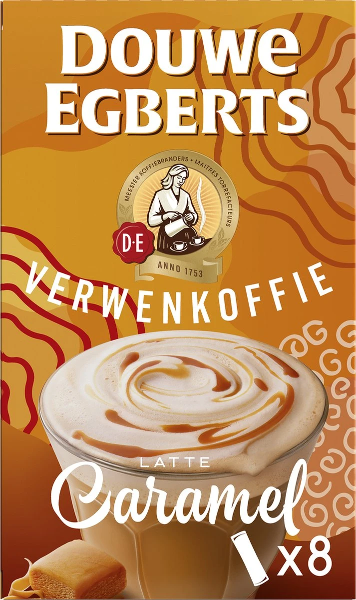 Douwe Egberts Verwenkoffie Latte Caramel Oploskoffie - 5 X 8 Zakjes - Image 2