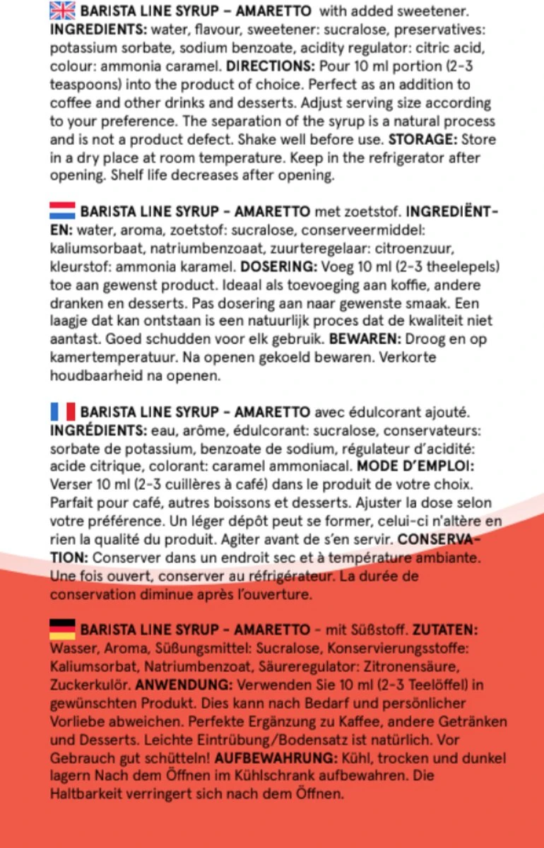 Fitcy | Koffiesiroop | Amaretto | Barista Syrup | Zero | Vegan | Vetvrij | Suikervrij | Keto-vriendelijk | Koffie | Siroop | MET DOSEERPOMP | 1L - Image 5