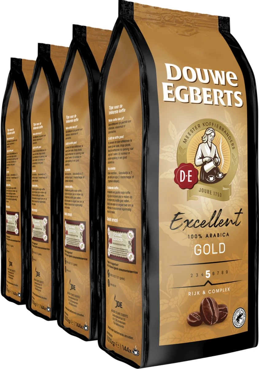 Douwe Egberts Excellent Gold Koffiebonen - 5/9 Intensiteit - 4 X 1kg - Image 6