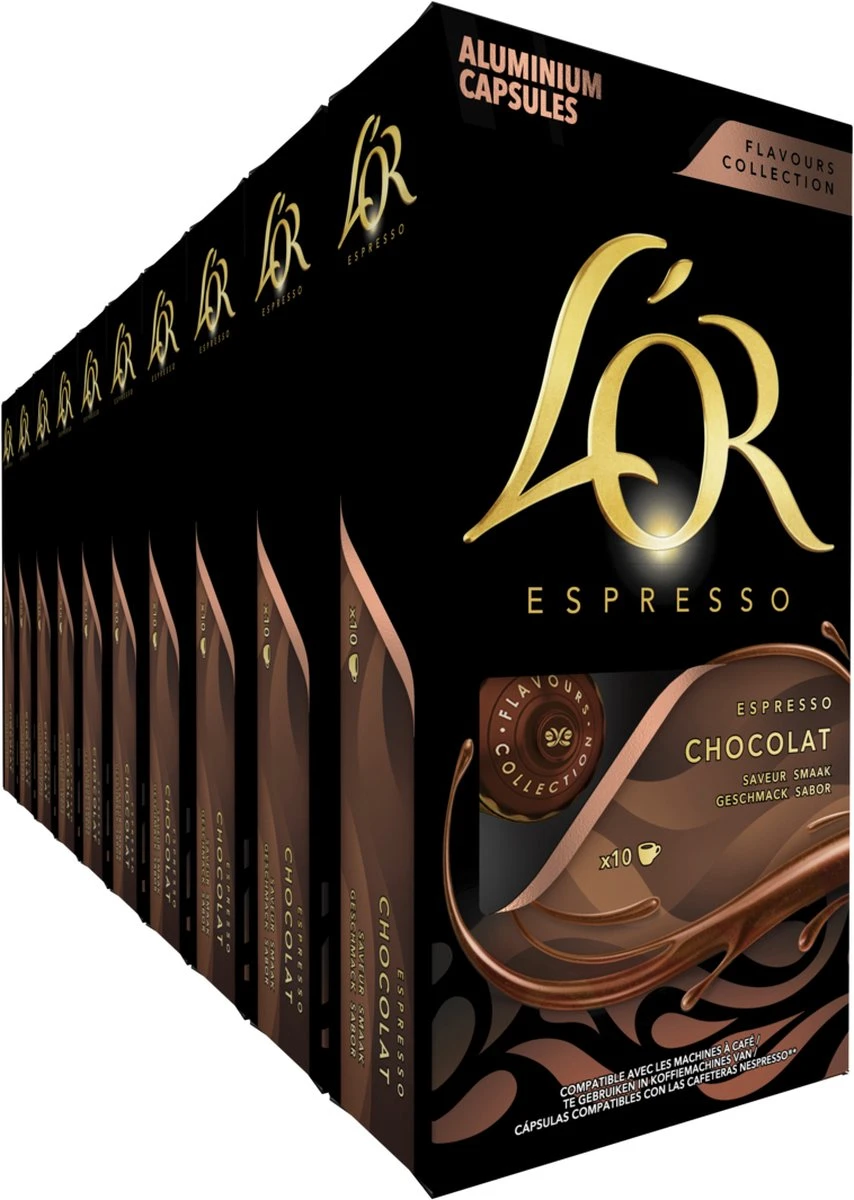 L'OR Espresso Chocolat Koffiecups - 10 X 10 Capsules