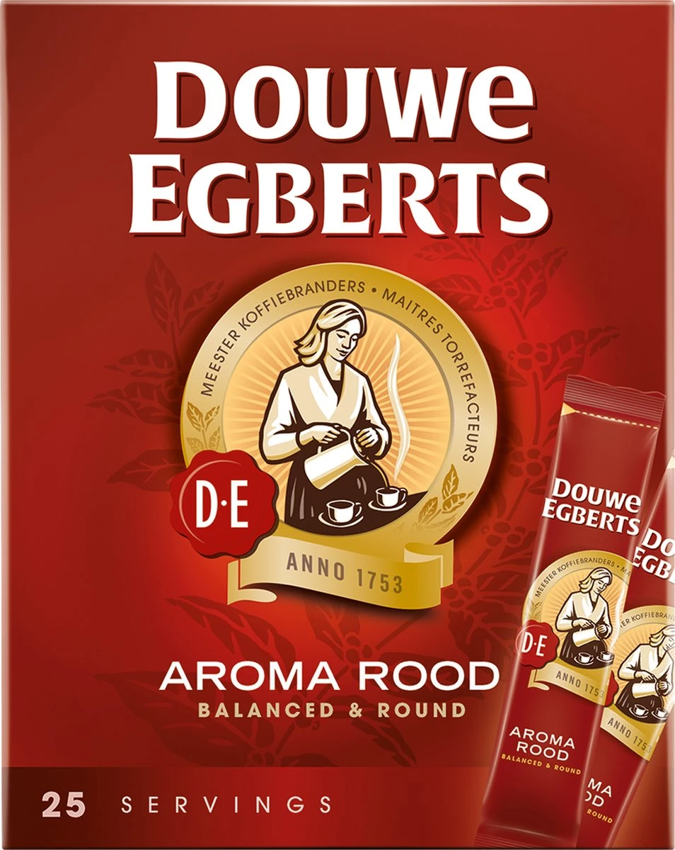Douwe Egberts Aroma Rood Sticks Oploskoffie - 6 X 25 Zakjes - Image 6