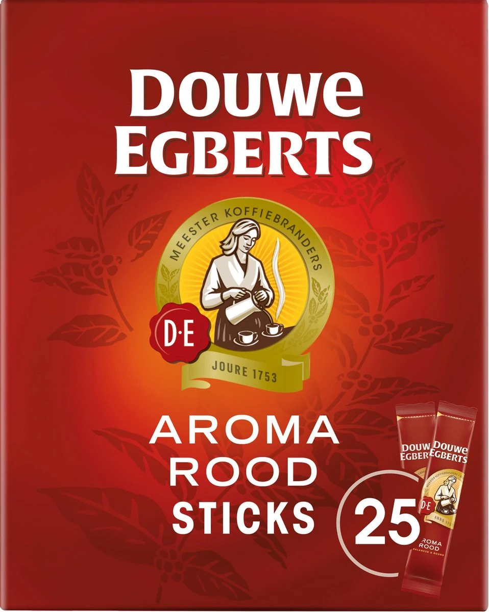 Douwe Egberts Aroma Rood Sticks Oploskoffie - 6 X 25 Zakjes - Image 2
