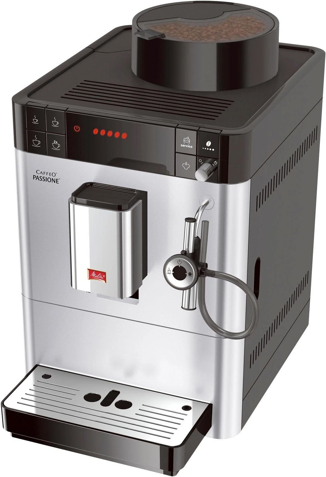 Melitta Volautomatisch Koffiezetapparaat Passione® One Touch F53/1-101, Zilver, Per Kopje Precies De Juiste Hoeveelheid Versgemalen Bonen, Service-toets Voor Ontkalking & Reiniging - Afbeelding 3