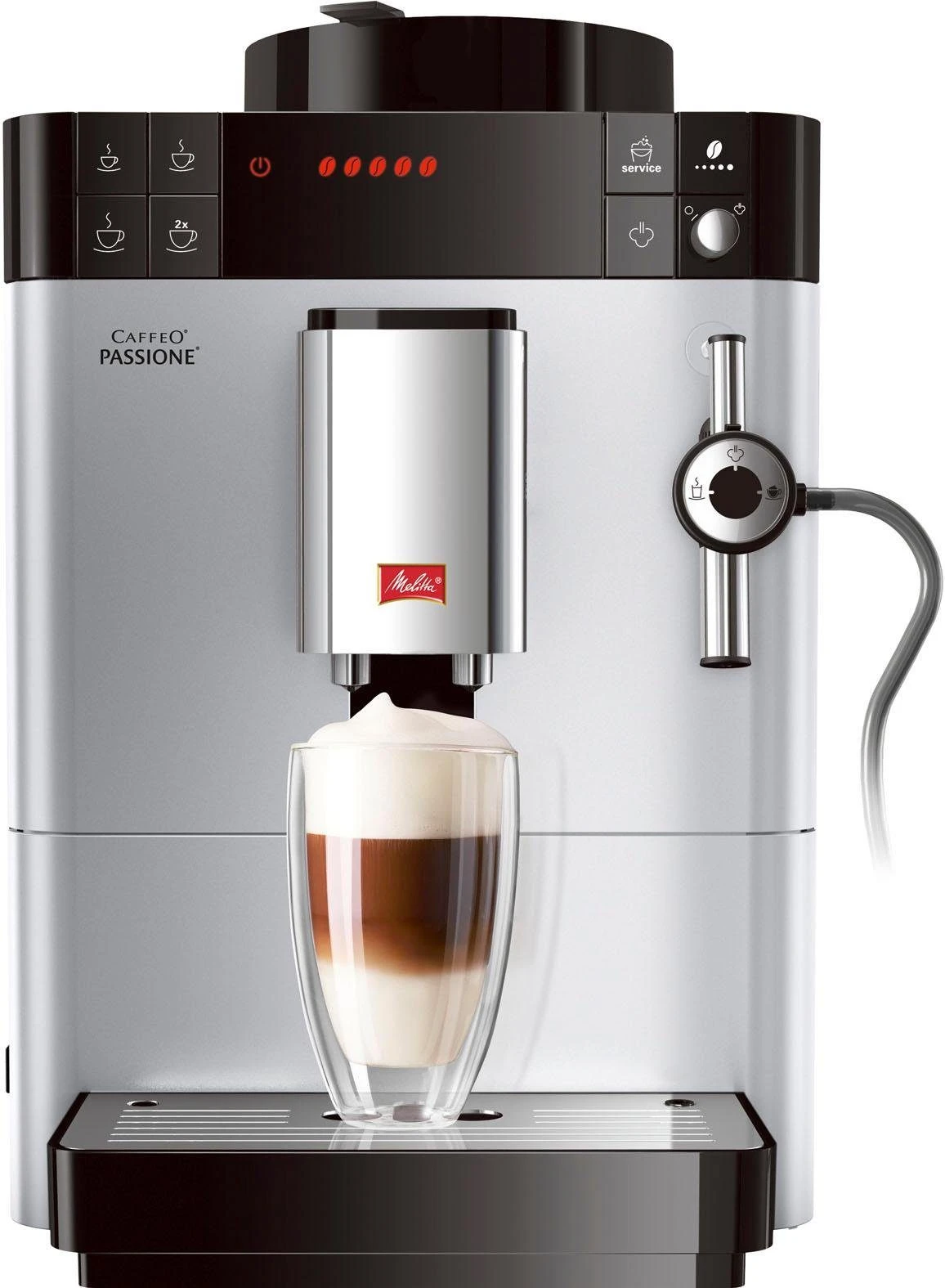 Melitta Volautomatisch Koffiezetapparaat Passione® One Touch F53/1-101, Zilver, Per Kopje Precies De Juiste Hoeveelheid Versgemalen Bonen, Service-toets Voor Ontkalking & Reiniging - Afbeelding 4